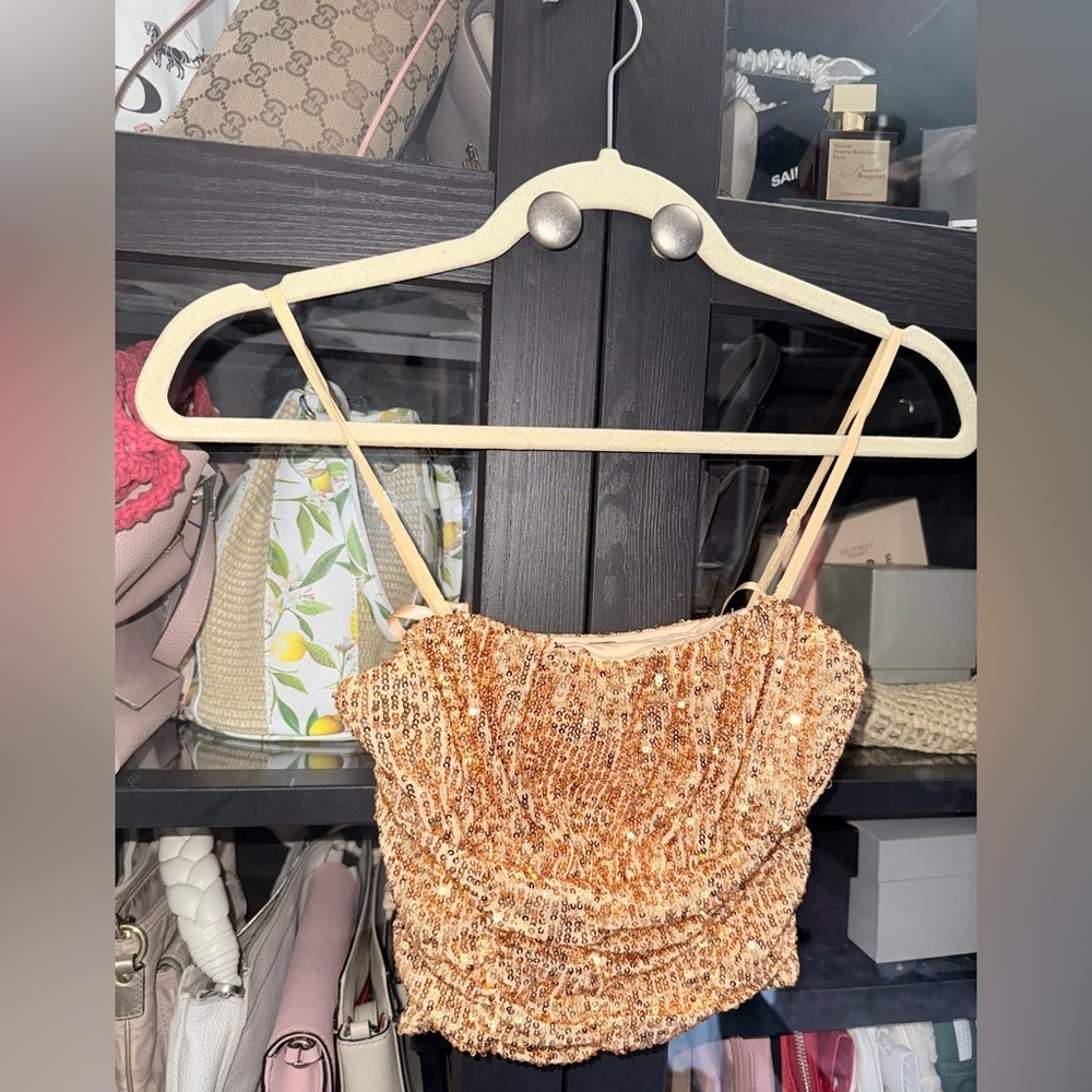 Free People Good Sequin ‘Ta Da' crop tank